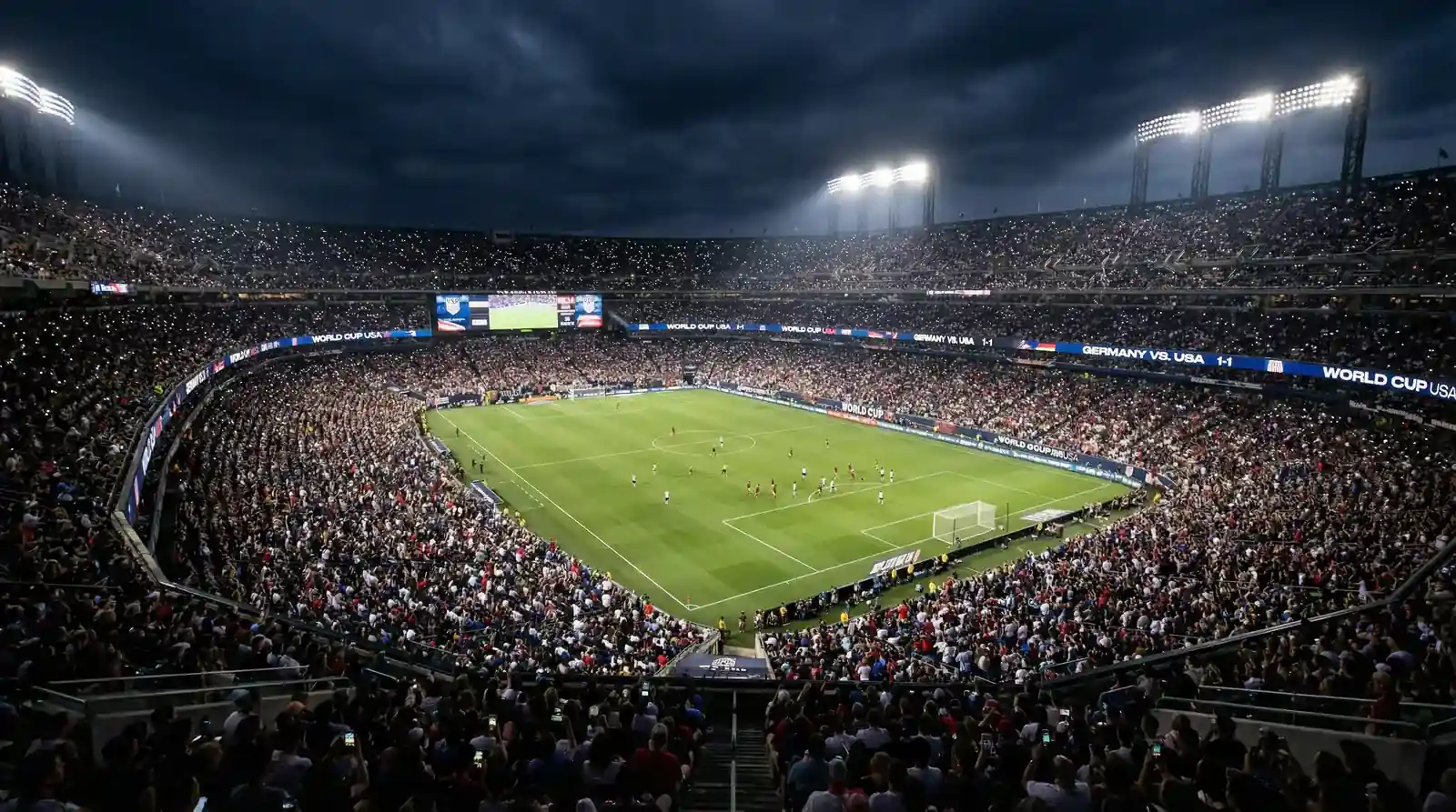 Nočna tekma na osvetljenem stadionu v ZDA